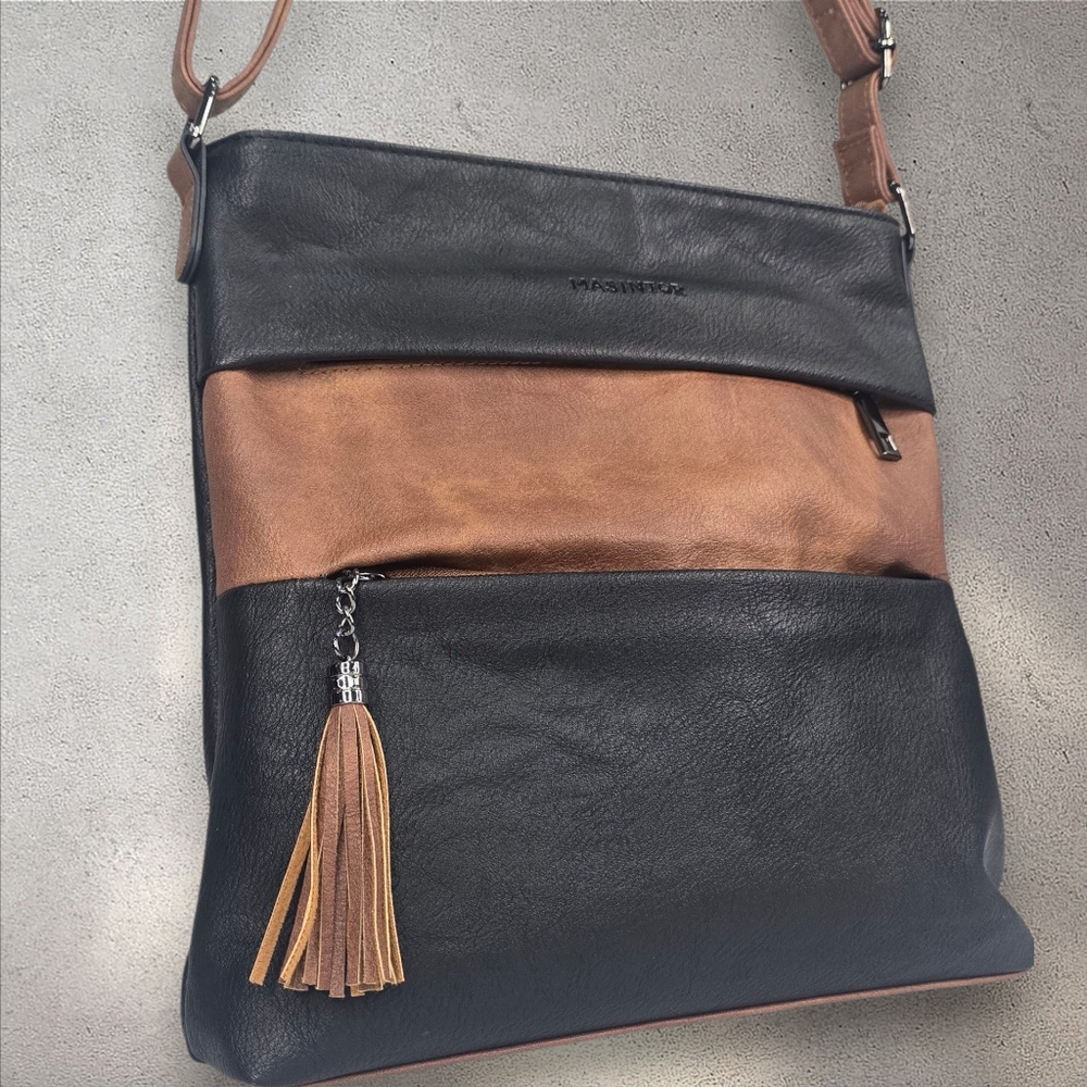 Masintor Vegan Leather Crossbody Shoulder Bag - Picture 5 of 16